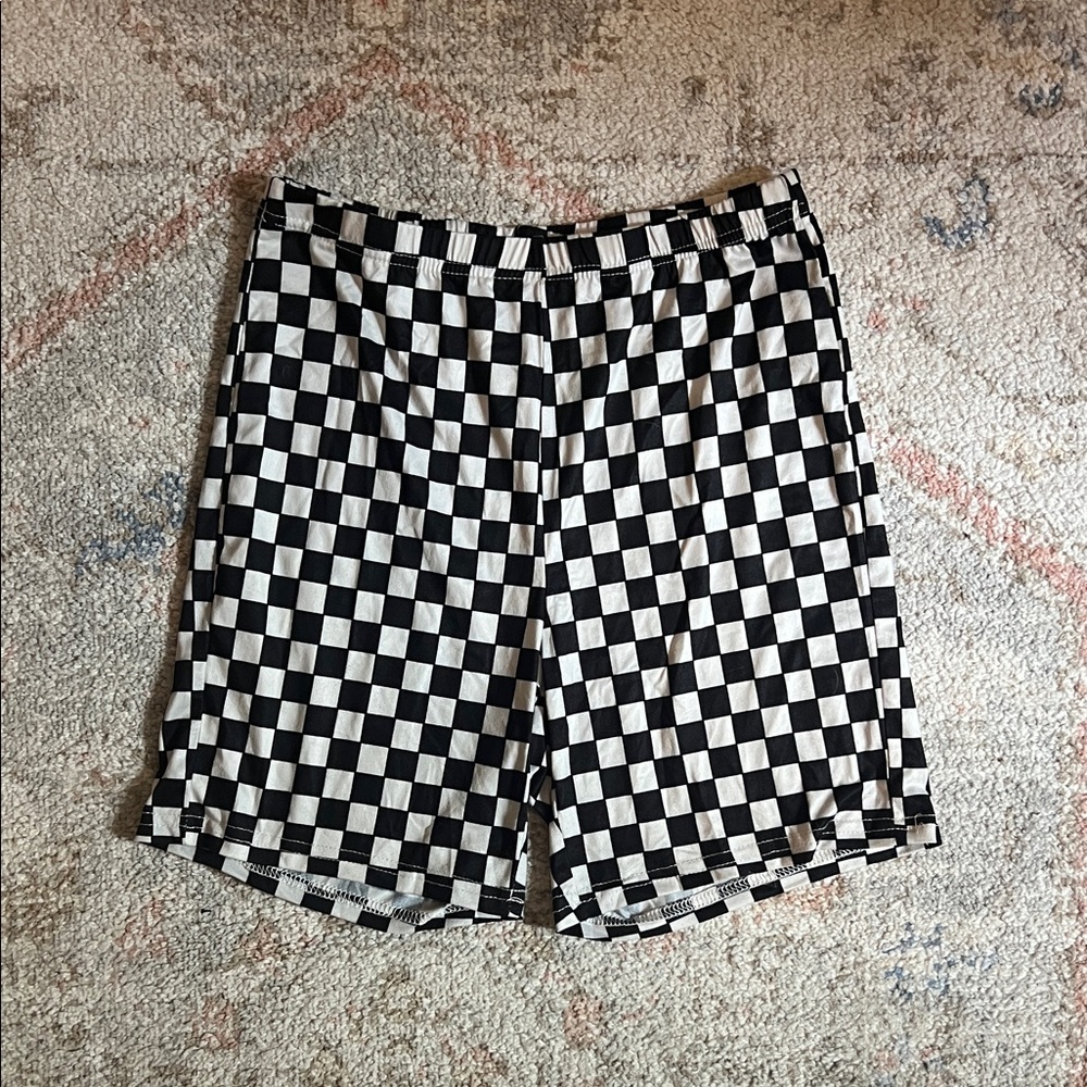 FREE WITH BUNDLE - SheIn Checkered Biker Shorts